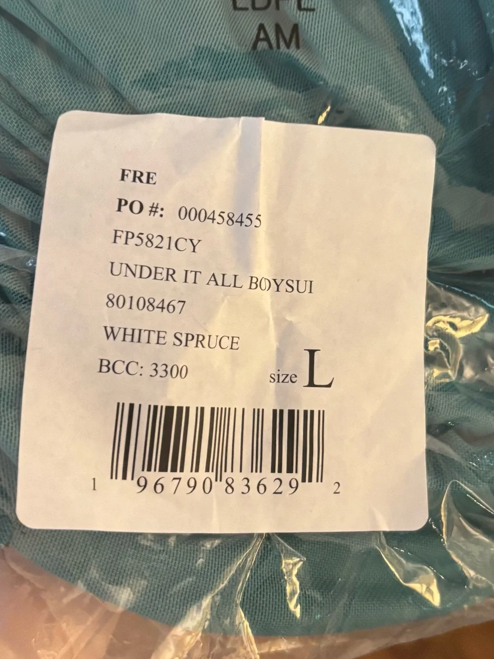 Free People Under It All ruched bodysuit, brand new in package with tags size L